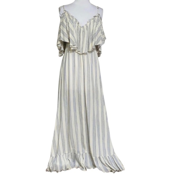 Misa Los Angeles Cream Gauze Flounce Maxi Size XS - Picture 3 of 12